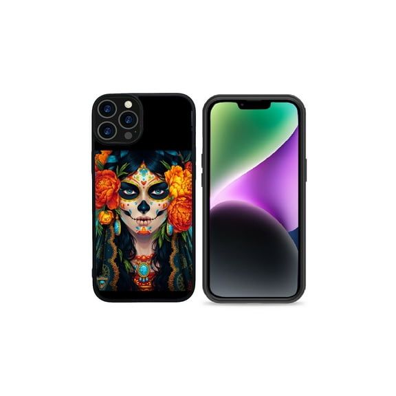 Phone Case for Samsung Galaxy A14 5G Hybrid Print Design Vintage Pattern Fashion Rubber Tough Hard PC TPU Shockproof Slim Frame Cover [ DIA DE LOS MUERTOS ]