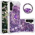 thumbnail image 1 of Phone Case for Samsung Galaxy A14 5G,Shockproof Clear Quicksand Glitter Flowing Liquid with Bling Diamond Ring Stand,Cute Women Girls Case for Galaxy A14 4G/5G 6.6'' LS-Purple, 1 of 7