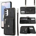 thumbnail image 1 of Phone Case for Samsung Galaxy A14/M14 5G Wallet Cover with Tempered Glass Screen Protector and Wrist Crossbody Strap Shoulder Lanyard Credit Card Holder Stand Leather A 14 4G 14A 14M G5 Men Black, 1 of 7