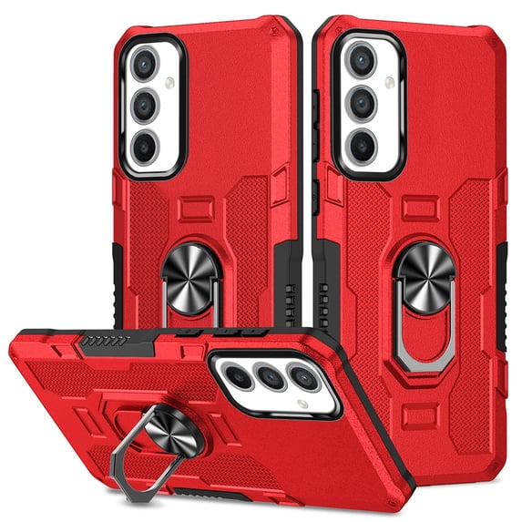 Phone Case for Samsung Galaxy A16 5G/4G Case, A16 5G/4G Phone Case Built in 360 Rotating Ring Stand, Luxury Heavy Duty Armor Hard PC Soft TPU Slim Phone Case for Samsung Galaxy A16 5G/4G - Red
