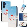 thumbnail image 1 of Phone Case for Samsung Galaxy A17 5G, Luxury Christmas Pattern Card Slots Cash Pocket Magnetic Clasp Full Body Protection Shockproof Kickstand Wallet Flip Case with Wrist Strap for A17 5G, B, 1 of 9