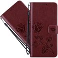 thumbnail image 1 of Phone Case for Samsung Galaxy A22 4G (Not 5G), Rose Flower Flip Leather Cover with Credit Card Holder Cash Pockets [Wrist Strap][Kickstand] Wallet Case for Samsung Galaxy A22 4G RS Brown, 1 of 14