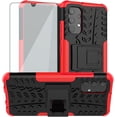 thumbnail image 1 of Phone Case for Samsung Galaxy A32 4G 6.4 inch with Tempered Glass Screen Protector Cover and Stand Kickstand Hard Rugged Hybrid Cell Accessories Glaxay A 32 32A S32 G4 SM-A325M/DS Cases Girl Black Red, 1 of 16