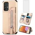 thumbnail image 1 of Phone Case for Samsung Galaxy A32 5G 2021 6.5 inch Wallet Cover with Screen Protector and Card Holder Stand Leather Cell Accessories Gaxaly M32 G5 Galaxies A 32 32A S32 SM-A326U A326U Women Men Beige, 1 of 13