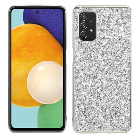 Phone Case for Samsung Galaxy A32 5G Case, Ultra Thin Glitter Bling Diamond Girls Woman Shockproof TPU Rubber Full Body Protective Cover for Samsung Galaxy A32 5G 6.5 inch 2021,Silver