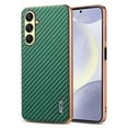 thumbnail image 1 of Phone Case for Samsung Galaxy A36 5G, Carbon Fiber Texture + Plating Frame, Shockproof Protective Lightweight Anti-Scratch Classic Phone Cover for Men Boys for Samsung Galaxy A36 5G, Green, 1 of 8