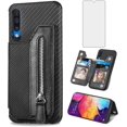 thumbnail image 1 of Phone Case for Samsung Galaxy A50 A50S A30S Wallet Cover with Screen Protector and Zipper Credit Card Holder Stand Leather Cell Accessories Glaxay A 50 50S 30S Gaxaly S50 50A SM A505G Women Men Black, 1 of 11