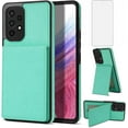thumbnail image 1 of Phone Case for Samsung Galaxy A52/A52S 5G Wallet Cover with Tempered Glass Screen Protector and RFID Slim Credit Card Holder Slot Stand Cell Accessories A 52 S 4G G5 52A S52 52S Women Green, 1 of 11