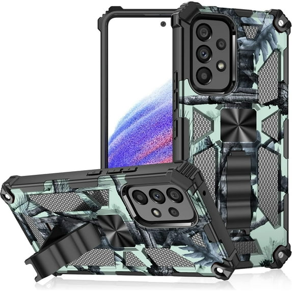 Phone Case for Samsung Galaxy A53 5G,Army Camouflage Case with Military Grade Protection Drop-Tested and Built-in Kickstand Cover for Samsung Galaxy A53 5G MC Mint Green