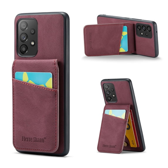 Phone Case for Samsung Galaxy A53 5G, Back Credit Card Holder Wallet Cover Study Kickstand PU Leather Magnetic Clasp RFID Blocking Case for Samsung Galaxy A53 5G Cases Women, Red