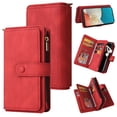 thumbnail image 1 of Phone Case for Samsung Galaxy A53 5G, Galaxy A53 5G Wallet Case, Luxury Folio Flip Leather Cover [Zipper Pocket] [Wrist Strap] [Kickstand] for Samsung Galaxy A53 5G 6.5 inch,Red, 1 of 9