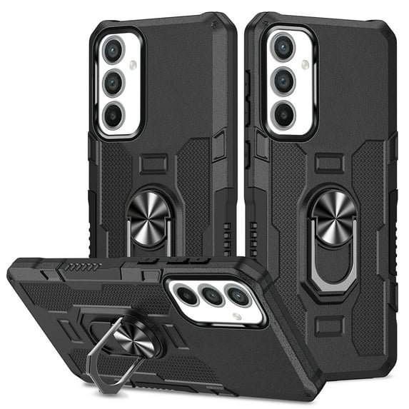 Phone Case for Samsung Galaxy A54 5G Case, A54 5G Phone Case Built in 360 Rotating Ring Stand, Luxury Heavy Duty Armor Hard PC Soft TPU Slim Phone Case for Samsung Galaxy A54 5G - Black