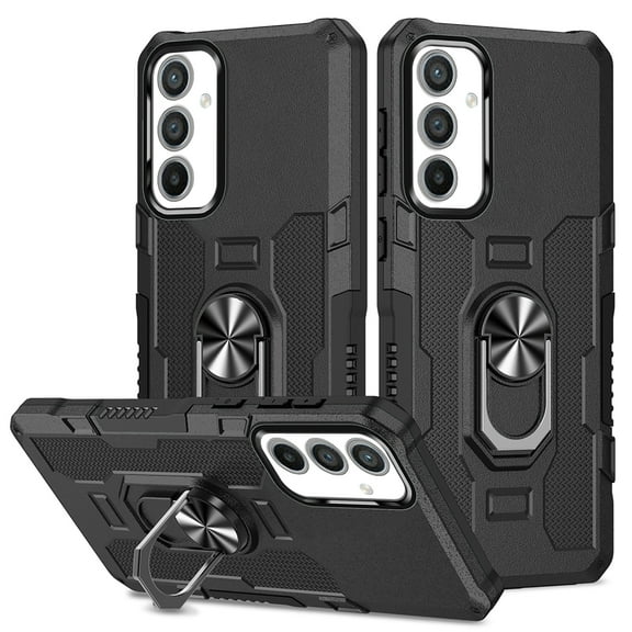 Phone Case for Samsung Galaxy A54 5G Case, A54 5G Phone Case Built in 360 Rotating Ring Stand, Luxury Heavy Duty Armor Hard PC Soft TPU Slim Phone Case for Samsung Galaxy A54 5G - Black
