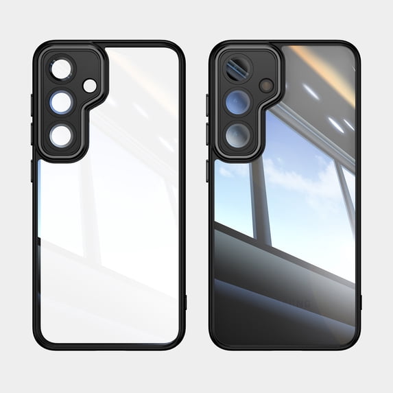Phone Case for Samsung Galaxy A56 5G, Lightweight Clear Back with Lens Protector, TPU + PC Material, Anti-Scratch Shockproof Ultra Slim Case Cover for Samsung Galaxy A56 5G, Black
