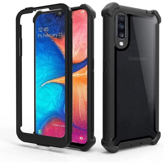 Phone Case for Samsung Galaxy A70 Cover Rugged Shockproof Drop Proof Full Body Protective Heavy Duty Hybrid Mobile Dual Layer Cell Accessories Glaxay A70S A 70 Gaxaly 70A S70 Women Men Black