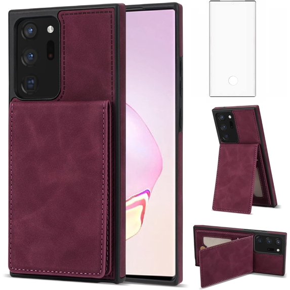 Phone Case for Samsung Galaxy Note 20 Ultra 5G Wallet Cover with Screen Protector and RFID Card Holder Slot Stand Cell Note20 Plus Notes 20Ultra Note20+ U + 20+ Twenty Not S20 Women Girls Men Boys Red