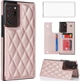 thumbnail image 1 of Phone Case for Samsung Galaxy Note 20 Ultra 5G Wallet Cover with Screen Protector and RFID Card Holder Stand Cell Note20 Plus Notes 20Ultra Note20+ U + 20+ Twenty Not S20 Women Men Rose Gold, 1 of 15