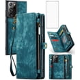 thumbnail image 1 of Phone Case for Samsung Galaxy Note 20 Ultra Glaxay Note20 Plus 5G Zipper Wallet Cover with Screen Protector and Flip Card Holder Cell Gaxaly Notes 20Ultra Note20+ U + 20+ Twenty Not S20 Blue, 1 of 13