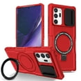 thumbnail image 1 of Phone Case for Samsung Galaxy Note 20 Ultra with Sliding Camera Cover, Hand Grip Anti Slip Design Kickstand Ring Holder Hybrid Magnetic Wireless Charging Phone Cover for Note 20 Ultra - Red, 1 of 10