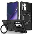 thumbnail image 1 of Phone Case for Samsung Galaxy Note 20 Ultra with Sliding Camera Cover, Hand Grip Anti Slip Design Kickstand Ring Holder Hybrid Magnetic Wireless Charging Phone Cover for Note 20 Ultra - Black, 1 of 10