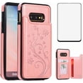 thumbnail image 1 of Phone Case for Samsung Galaxy S10e with Tempered Glass Screen Protector and Card Holder Wallet Cover Stand Flip Leather Cell Accessories Glaxay S 10e Gaxaly 10se Galaxies Se10 Cases Women Rose Gold, 1 of 13