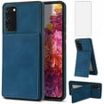 thumbnail image 1 of Phone Case for Samsung Galaxy S20 FE 5G 6.5 inch Wallet Cover with Tempered Glass Screen Protector RFID Card Holder Slot Stand Cell S 20 EF UW S20FE5G S20FE 20S S2O Fan Edition 4G G5 Women Men Blue, 1 of 11