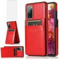 thumbnail image 1 of Phone Case for Samsung Galaxy S20 FE Gaxaly S 20 FE 5G UW 6.5 inch with Tempered Glass Screen Protector Credit Card Holder Wallet Cover Stand Leather Cell Glaxay S20FE 20S Fan Edition G5 Cases Red, 1 of 7