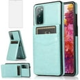 thumbnail image 1 of Phone Case for Samsung Galaxy S20 FE Gaxaly S 20 FE 5G UW 6.5 inch with Tempered Glass Screen Protector Credit Card Holder Wallet Cover Stand Leather Cell Glaxay S20FE 20S Fan Edition G5 Cases Green, 1 of 13