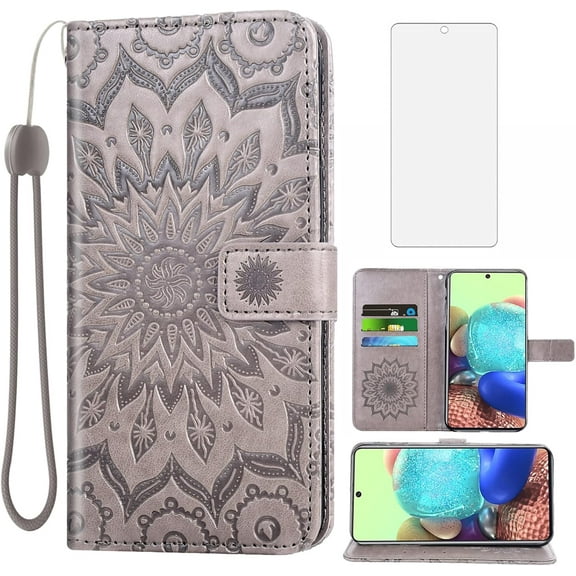 Phone Case for Samsung Galaxy S20 FE Gaxaly S 20 FE 5G UW 6.5 inch Wallet Cases with Tempered Glass Screen Protector Slim Flip Cover Card Holder Cell Glaxay S20FE5G S20FE 20S Fan Edition 4G G5 Gray