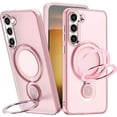 thumbnail image 1 of Phone Case for Samsung Galaxy S21 Compatible with MagSafe, Military Grade Drop Tested with 360 Ring Metal Kickstand Clear Cover Case for Samsung Galaxy S21 XZ Pink, 1 of 18