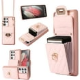 thumbnail image 1 of Phone Case for Samsung Galaxy S21 Ultra 5G Wallet Cover with Credit Card Holder Shoulder Crossbody Strap Long Lanyard Leather Cell Accessories S21ultra 21S S 21 21ultra G5 Women Girls Pink, 1 of 8