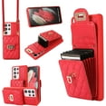 thumbnail image 1 of Phone Case for Samsung Galaxy S21 Ultra 5G Wallet Cover with Credit Card Holder Shoulder Crossbody Strap Long Lanyard Leather Cell Accessories S21ultra 21S S 21 21ultra G5 Women Girls Red, 1 of 15