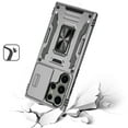 thumbnail image 1 of Phone Case for Samsung Galaxy S21 Ultra Hybrid Case with Rotation Ring Stand Shockproof & Camera Window PC TPU Armor Dropproof Cover fit Galaxy S21 Ultra - Gray, 1 of 8