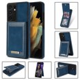 thumbnail image 1 of Phone Case for Samsung Galaxy S21 Ultra, PU Leather Wallet Case with Card Pockets RFID Blocking Kickstand Anti-falling Magnetic Closure Back Flip Cover for Samsung Galaxy S21 Ultra,Blue, 1 of 13