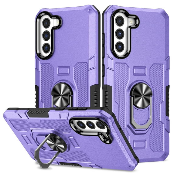 Phone Case for Samsung Galaxy S22 Plus Case, S22 Plus Phone Case Built in 360 Rotating Ring Stand, Luxury Heavy Duty Armor Hard PC Soft TPU Slim Phone Case for Samsung Galaxy S22 Plus - Purple