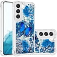 thumbnail image 1 of Phone Case for Samsung Galaxy S22 Plus (Not fit S22), Crystal Bling Quicksand Effect TPU Bumper Case with Four Corners Heavy Protective Cover for Samsung Galaxy S22 Plus,YBDT Blue Butterfly, 1 of 14