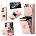thumbnail image 1 of Phone Case for Samsung Galaxy S22 Ultra 5G Wallet Cover with Credit Card Holder Shoulder Crossbody Strap Long Lanyard Leather Cell Accessories S22ultra 22S S 22 S22ultra5g 6.8 Women Girls Pink, 1 of 15