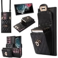 thumbnail image 1 of Phone Case for Samsung Galaxy S22 Ultra 5G Wallet Cover with Credit Card Holder Shoulder Crossbody Strap Long Lanyard Leather Cell Accessories S22ultra 22S S 22 S22ultra5g 6.8 Women Black, 1 of 15