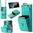 thumbnail image 1 of Phone Case for Samsung Galaxy S22 Ultra 5G Wallet Cover with Credit Card Holder Shoulder Crossbody Strap Long Lanyard Leather Cell Accessories S22ultra 22S S 22 S22ultra5g 6.8 Women Green, 1 of 15