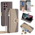 thumbnail image 1 of Phone Case for Samsung Galaxy S22 Ultra 5G Wallet Cover with Screen Protector and Mirror Flip Cover Ring Credit Card Holder Crossbody Strap Stand Cell S22ultra 22S S 22 S22ultra5g 6.8 Gray, 1 of 16
