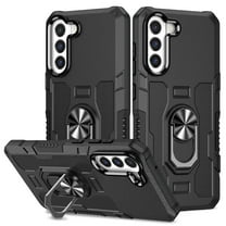 Phone Case for Samsung Galaxy S23 FE Case, S23 FE Phone Case Built in 360 Rotating Ring Stand, Luxury Heavy Duty Armor Hard PC Soft TPU Slim Phone Case for Samsung Galaxy S23 FE - Black