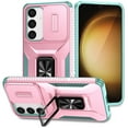 thumbnail image 1 of Phone Case for Samsung Galaxy S23 FE Case with Sliding Camera Cover, with 360° + 100° Free Rotation Metal Finger Ring Bracket, Fit Magnet Car Mount, 2 In 1 Case Cover for Galaxy S23 FE, Rosegold, 1 of 8