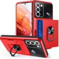 thumbnail image 1 of Phone Case for Samsung Galaxy S23 Plus 5G Cover Credit Slim Ring Card Holder Stand Cell Accessories S23+5G S23plus 23S + S 23 23+ S23P GS23 Women Men Red, 1 of 8