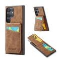 thumbnail image 1 of Phone Case for Samsung Galaxy S23 Ultra, Back Credit Card Holder Wallet Cover Study Kickstand PU Leather Magnetic Clasp RFID Blocking Case for Samsung Galaxy S23 Ultra Cases Women, Brown, 1 of 9