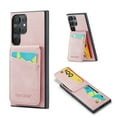 thumbnail image 1 of Phone Case for Samsung Galaxy S23 Ultra, Back Credit Card Holder Wallet Cover Study Kickstand PU Leather Magnetic Clasp RFID Blocking Case for Samsung Galaxy S23 Ultra Cases Women, Pink, 1 of 10