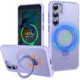 thumbnail image 1 of Phone Case for Samsung Galaxy S24 6.2 inches, 360° Rotatable Magnetic Ring Stand [Compatible with MagSafe] [Military Grade Protection] Shockproof Phone Covers for Women Men(Purple), 1 of 12