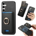 thumbnail image 1 of Phone Case for Samsung Galaxy S24 Plus, Ultra Slim Phone Grip Ring Stand PU Leather Detachable Magnetic Credit Card Holder Drop Protective Case Cover Compatible with Samsung Galaxy S24 Plus, Black, 1 of 8