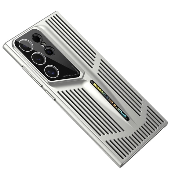 Phone Case for Samsung Galaxy S24 Ultra, Heat dissipation Cooling Luxury Lightweight Anti-Scratch Anti-Fingerprint Shockproof Ultra Slim Plating PC Material Breathable Cover for S24 Ultra, Silver
