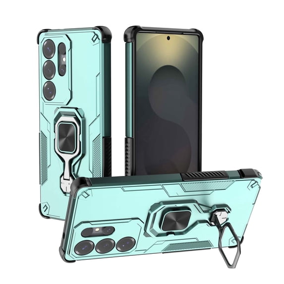 Phone Case for Samsung Galaxy S25 with 360° Rotating Ring Holder Stand, Hybrid Shockproof Cover for Galaxy S25, Luxury Slim Fit Lightweight Drop Protective Rugged for Women Men, Green