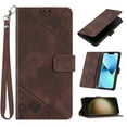 thumbnail image 1 of Phone Case for Samsung Galaxy S25 Plus Case, Premium PU Leather Card Holder Wrist Strap Magnetic Closure Flip Stand Function TPU Interior Book Cover for Samsung Galaxy S25 Plus Wallet Case, Brown, 1 of 5
